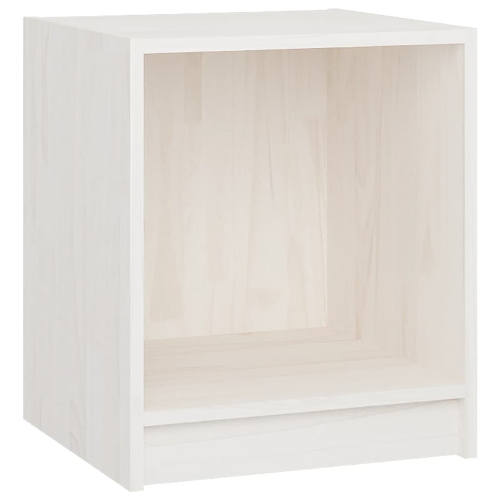 vidaXL Tables de chevet 2 pcs Blanc 35,5x33,5x41,5 cm Bois de pin massif