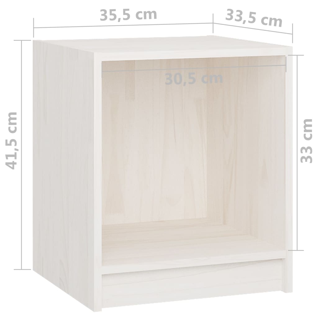 vidaXL Tables de chevet 2 pcs Blanc 35,5x33,5x41,5 cm Bois de pin massif