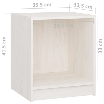 vidaXL Tables de chevet 2 pcs Blanc 35,5x33,5x41,5 cm Bois de pin massif