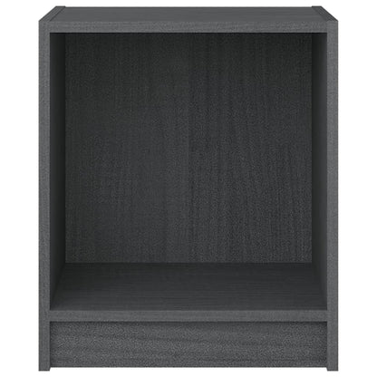 vidaXL Nachttische 2 Stk. Grau 35,5x33,5x41,5 cm Massivholz Kiefer