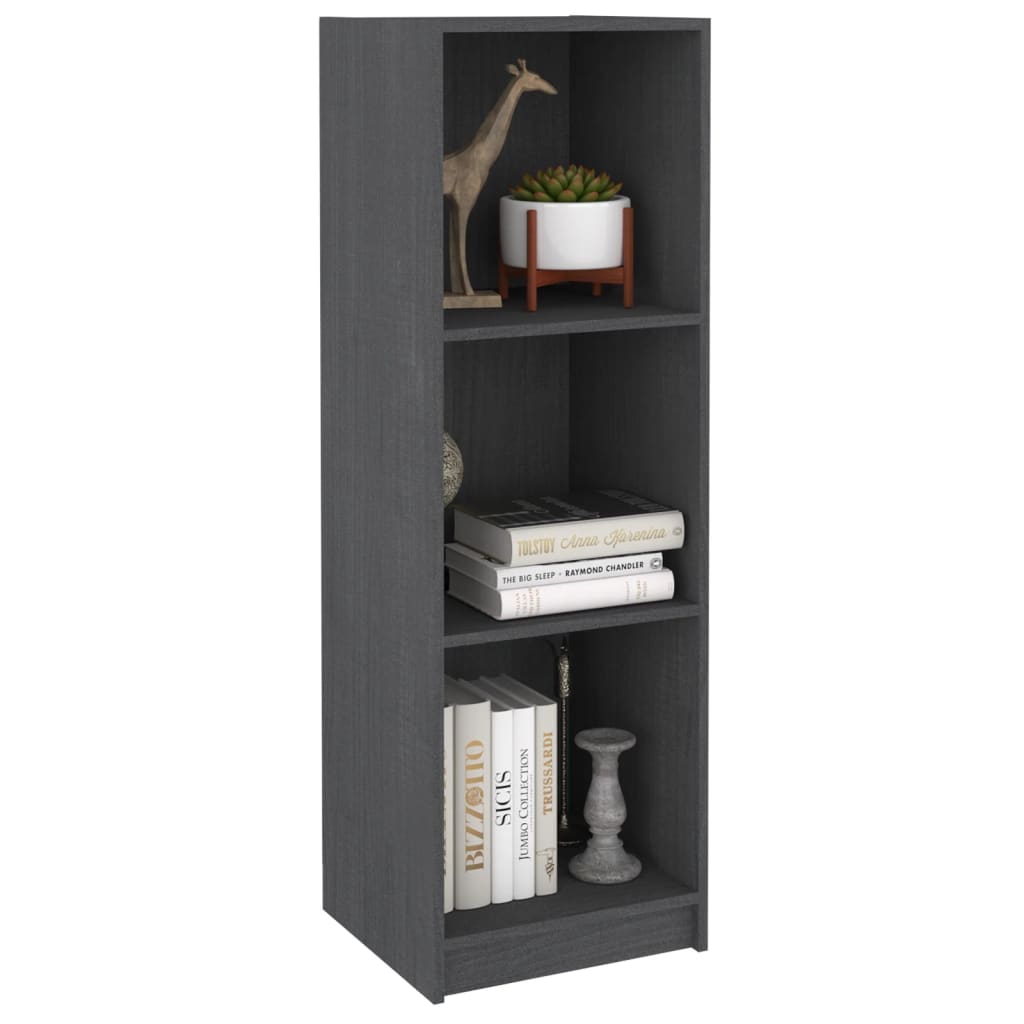 vidaXL Bücherregal/Raumteiler Grau 36x33x110 cm Massivholz Kiefer