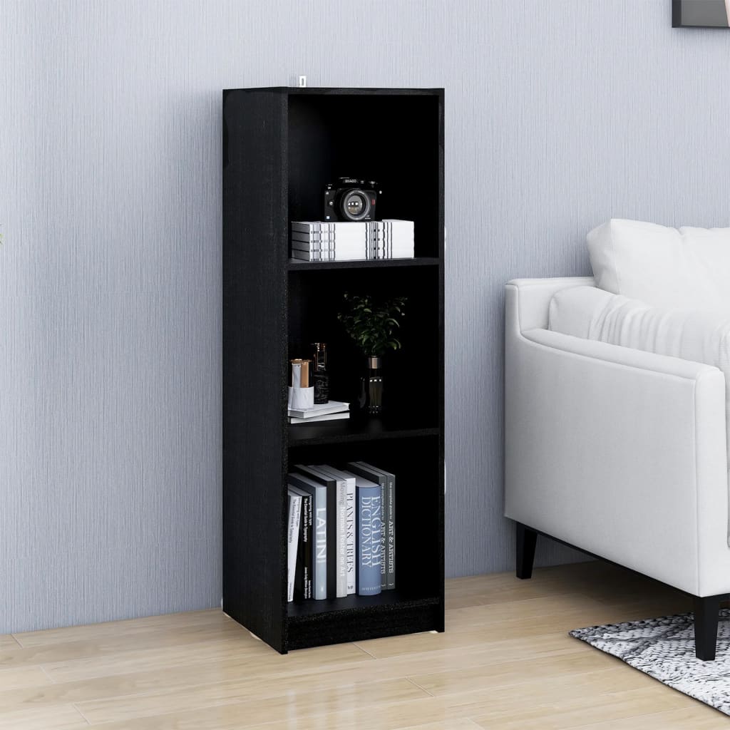 vidaXL Bücherregal/Raumteiler Schwarz 36x33x110 cm Massivholz Kiefer