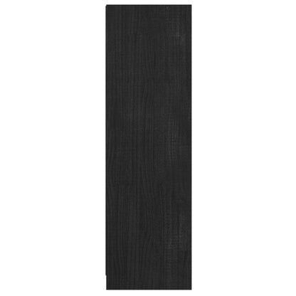 vidaXL Bücherregal/Raumteiler Schwarz 36x33x110 cm Massivholz Kiefer
