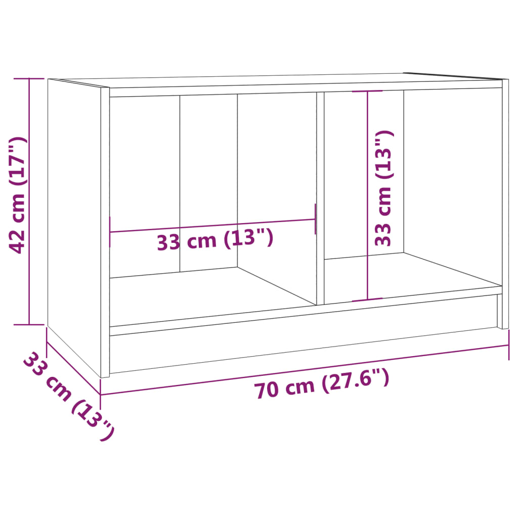 vidaXL Meuble TV 70x33x42 cm Bois de pin massif