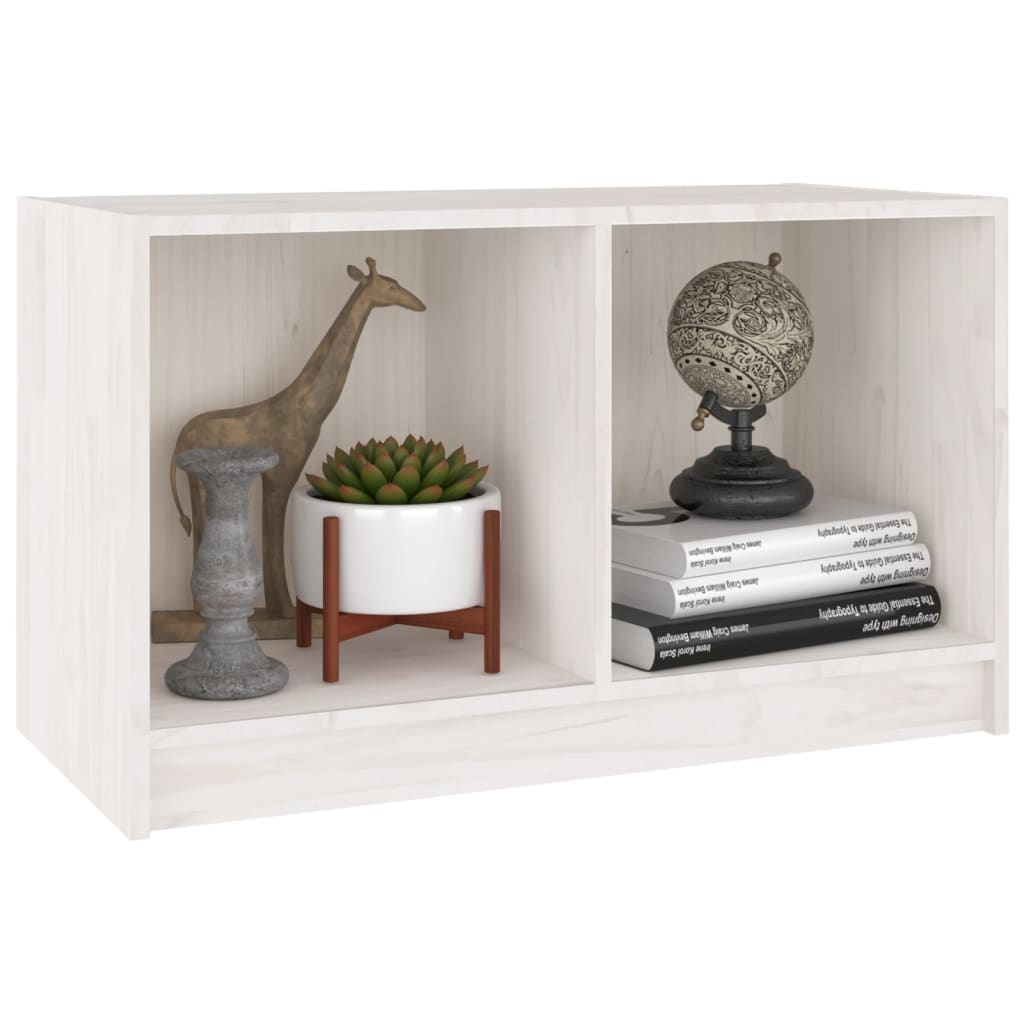 vidaXL TV-Schrank Weiß 70x33x42 cm Massivholz Kiefer