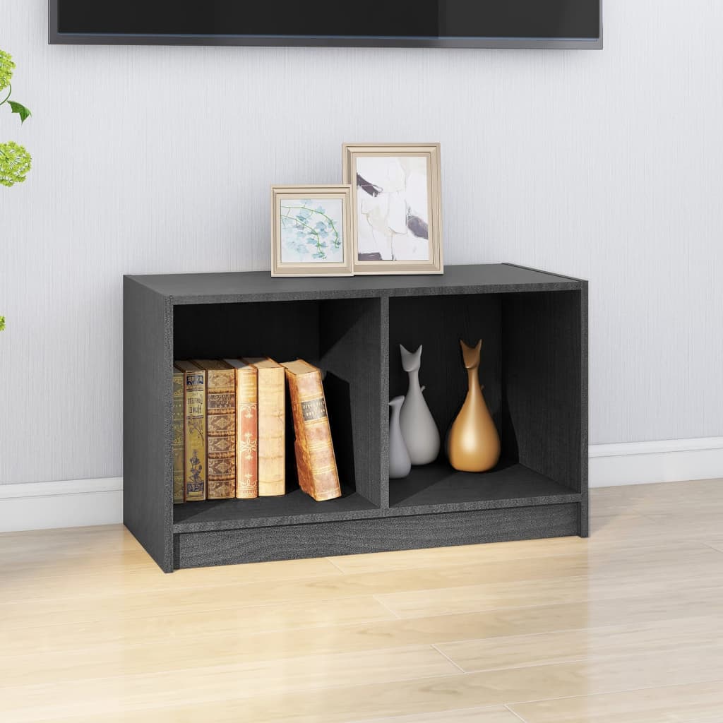 vidaXL Meuble TV gris 70x33x42 cm Bois de pin massif