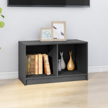 vidaXL Meuble TV gris 70x33x42 cm Bois de pin massif