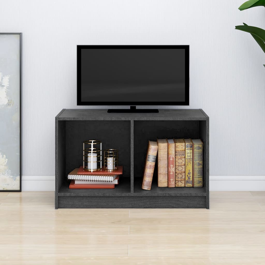 vidaXL Meuble TV gris 70x33x42 cm Bois de pin massif