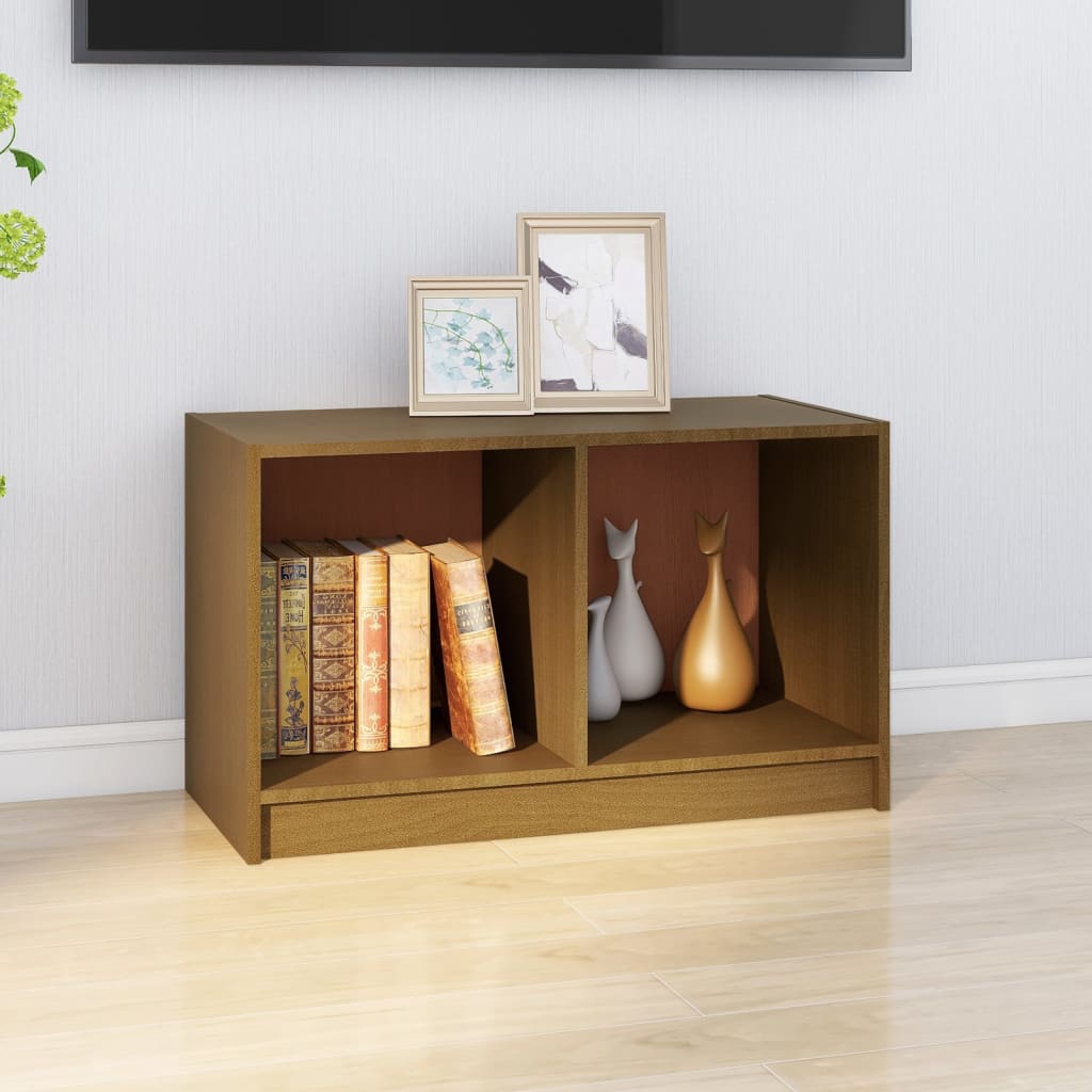 vidaXL Meuble TV marron miel 70x33x42 cm bois de pin massif