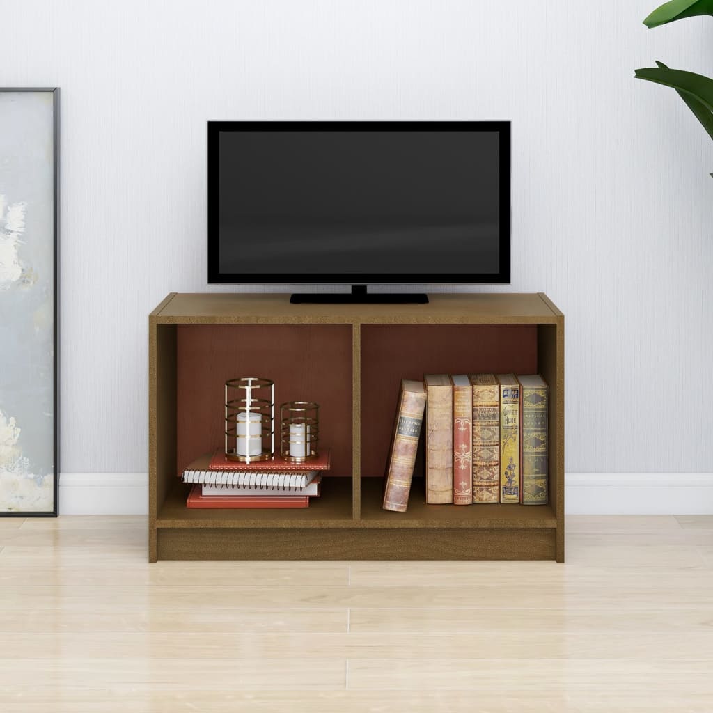 vidaXL Meuble TV marron miel 70x33x42 cm bois de pin massif