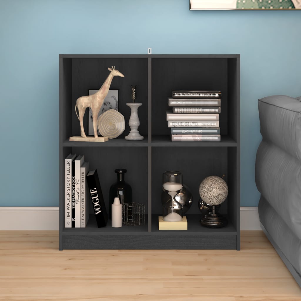 vidaXL Buffet gris 70x33x76 cm Bois de pin massif