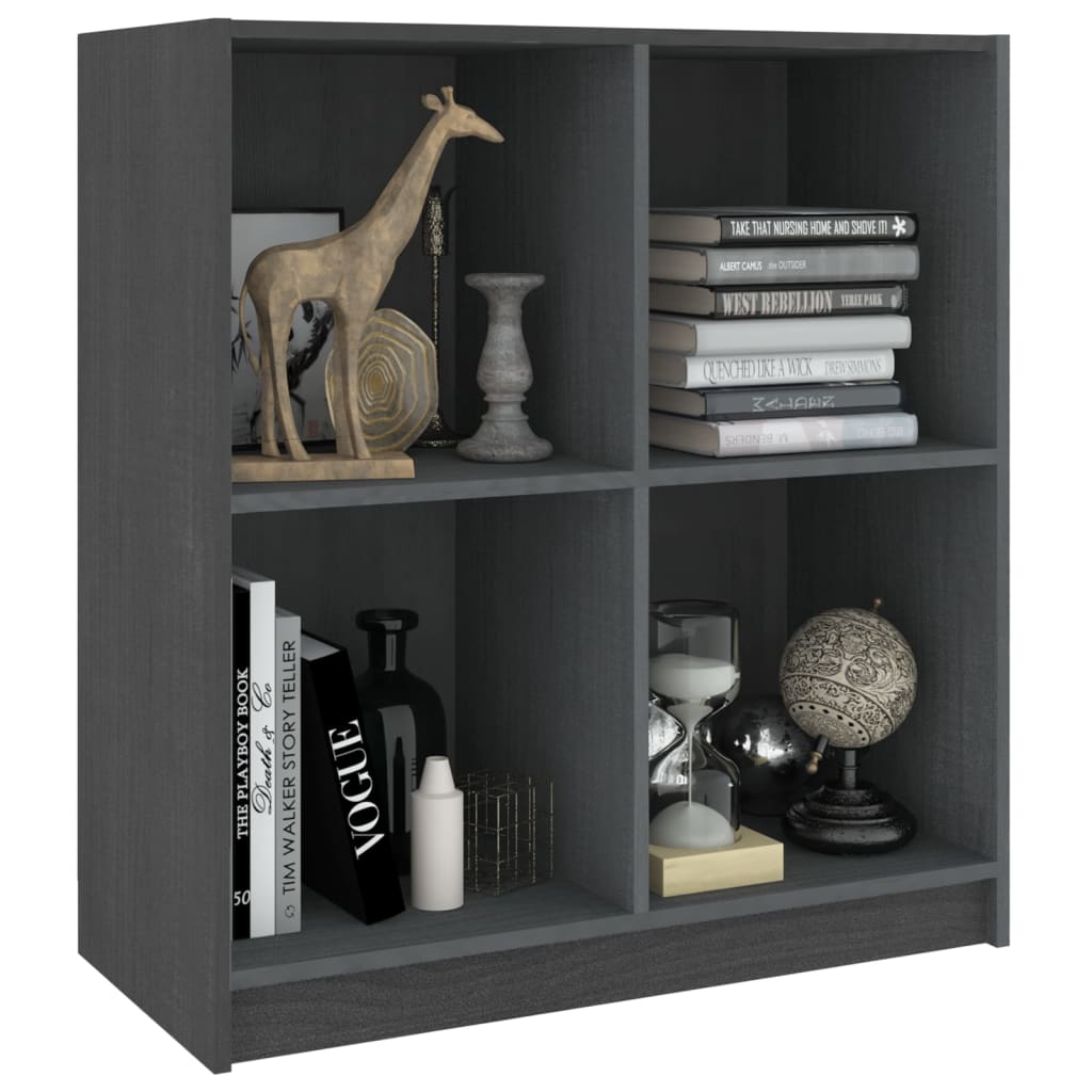 vidaXL Buffet gris 70x33x76 cm Bois de pin massif