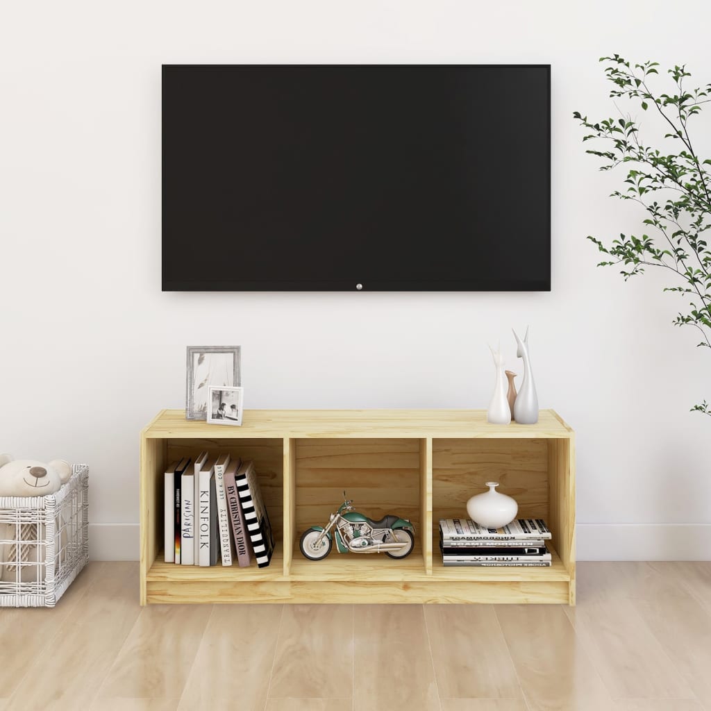 vidaXL TV-Schrank 104x33x41 cm Massivholz Kiefer