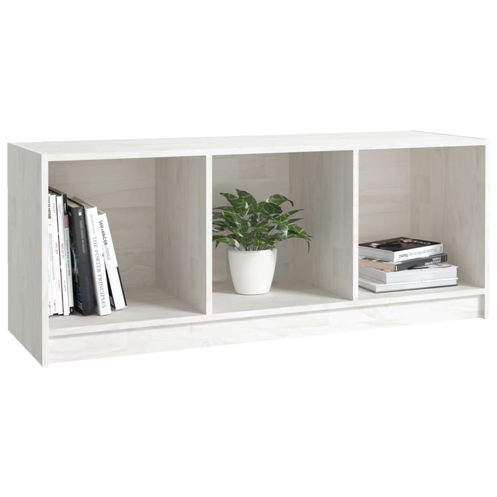 vidaXL TV-Schrank Weiß 104x33x41 cm Massivholz Kiefer