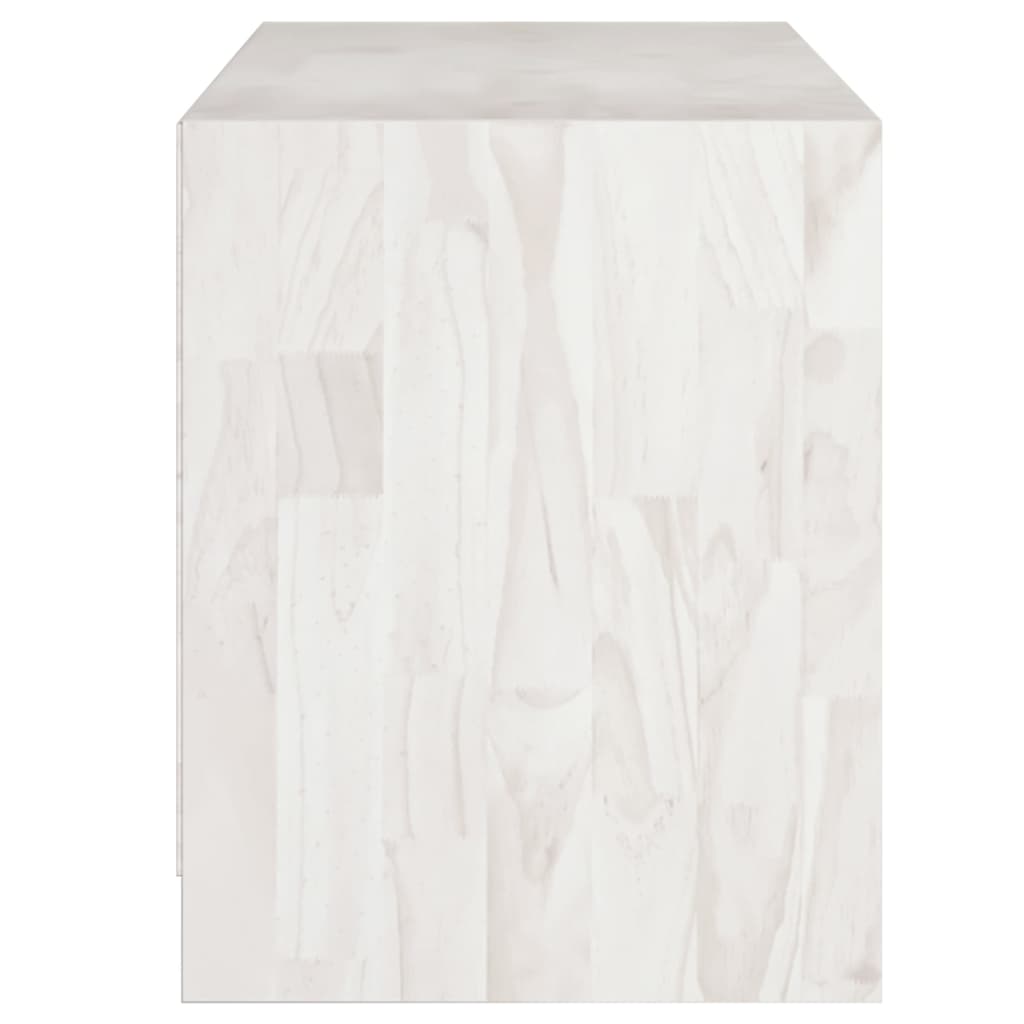 vidaXL TV-Schrank Weiß 104x33x41 cm Massivholz Kiefer