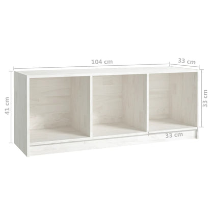 vidaXL TV-Schrank Weiß 104x33x41 cm Massivholz Kiefer