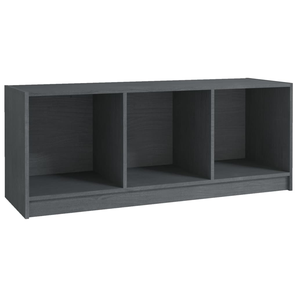 vidaXL Meuble TV gris 104x33x41 cm en pin massif