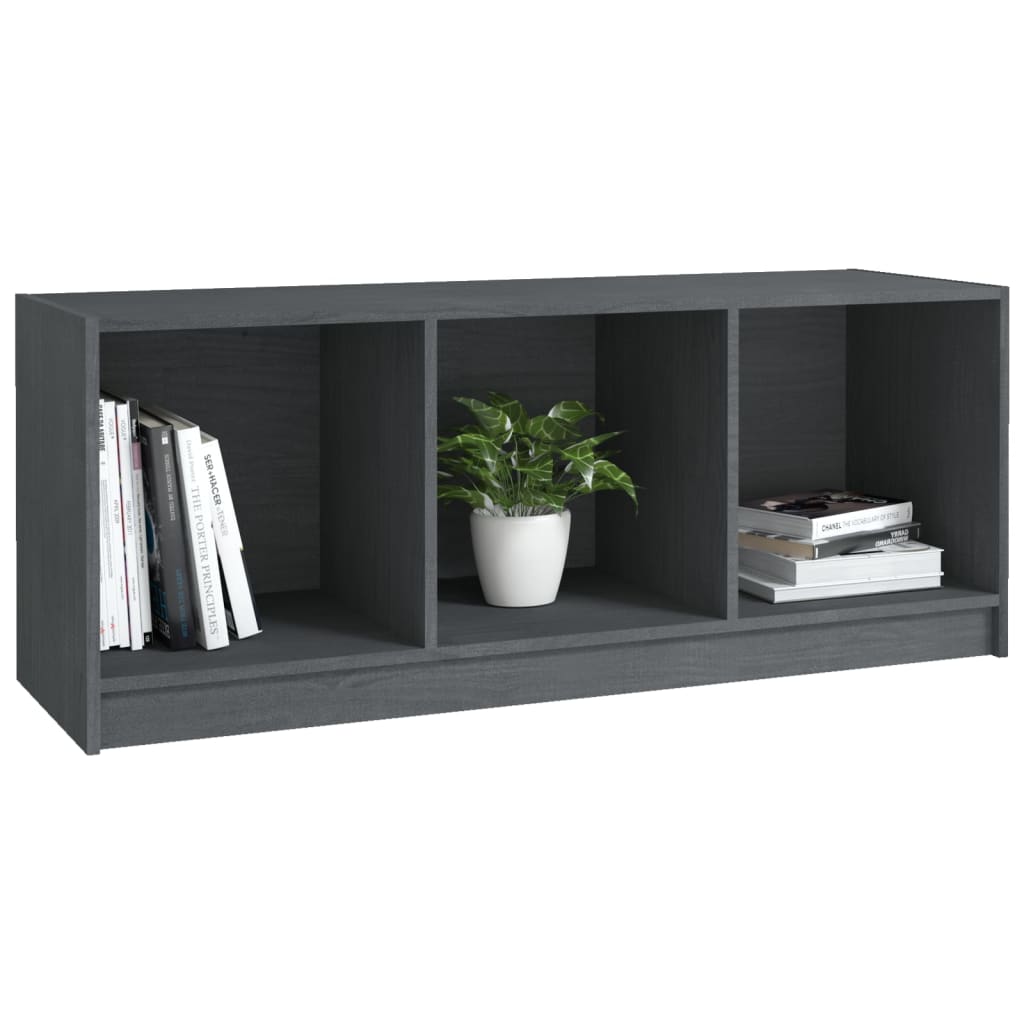 vidaXL Meuble TV gris 104x33x41 cm en pin massif