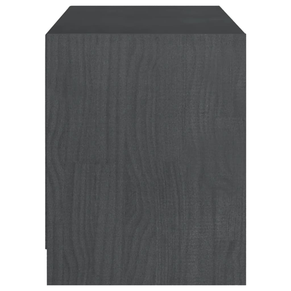 vidaXL Meuble TV gris 104x33x41 cm en pin massif