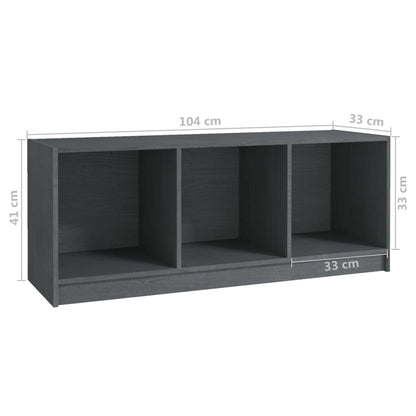 vidaXL Meuble TV gris 104x33x41 cm en pin massif