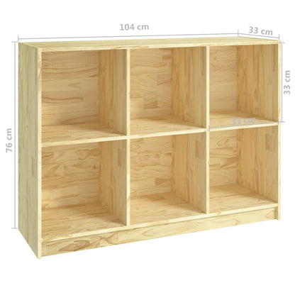 vidaXL Bücherregal 104x33x76 cm Massivholz Kiefer