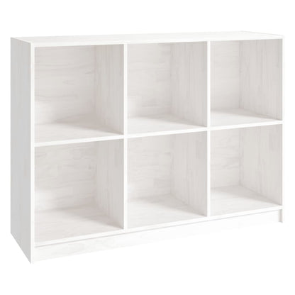 vidaXL Bücherregal Weiß 104x33x76 cm Massivholz Kiefer