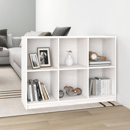 vidaXL Bücherregal Weiß 104x33x76 cm Massivholz Kiefer