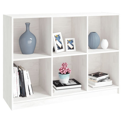 vidaXL Bücherregal Weiß 104x33x76 cm Massivholz Kiefer