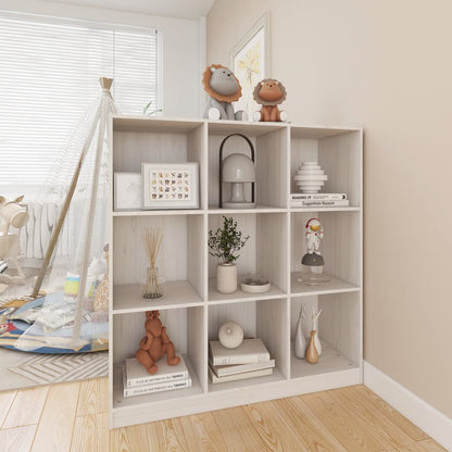 vidaXL Bücherregal/Raumteiler Weiß 104x33,5x110 cm Massivholz Kiefer