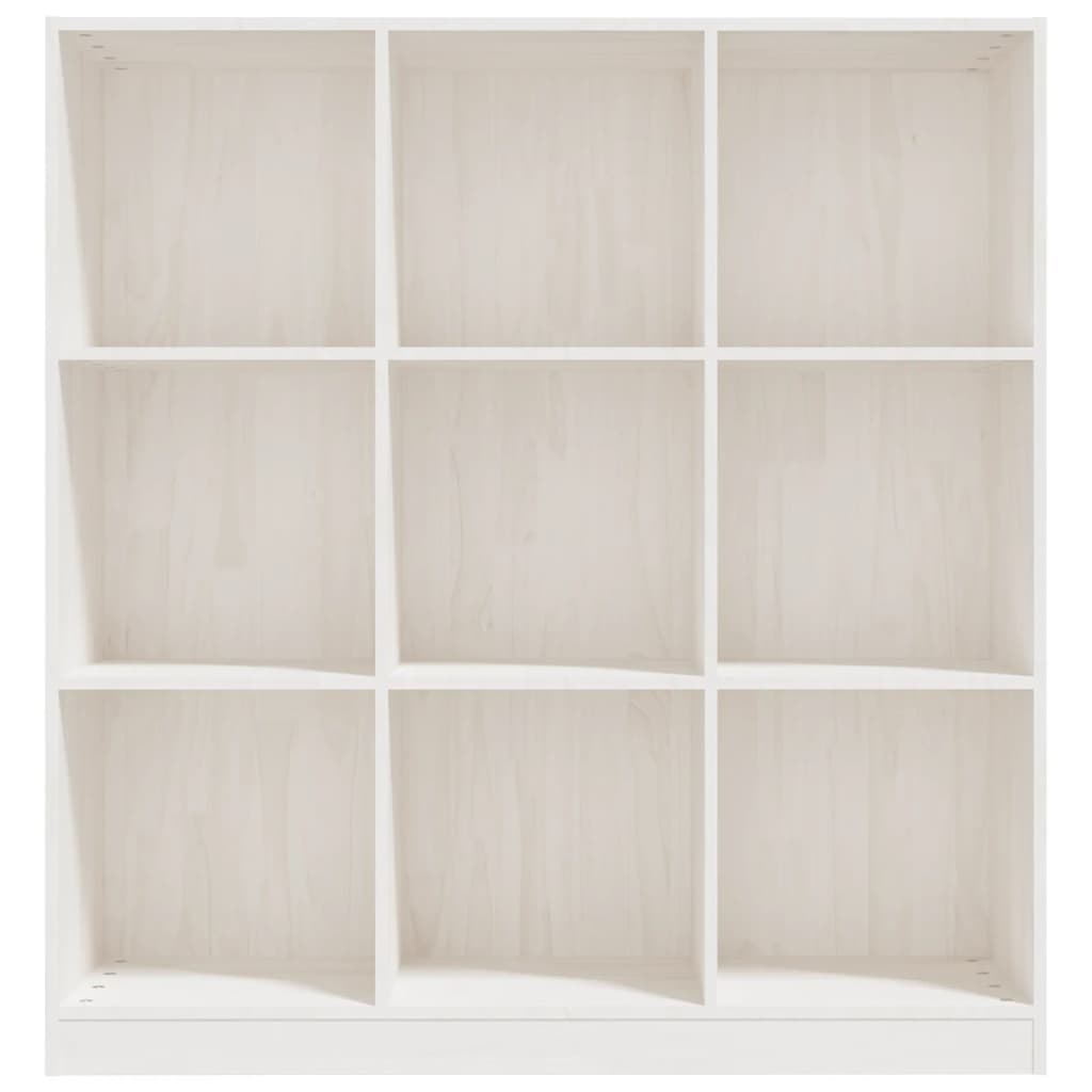 vidaXL Bücherregal/Raumteiler Weiß 104x33,5x110 cm Massivholz Kiefer