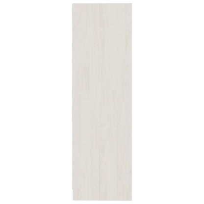 vidaXL Bücherregal/Raumteiler Weiß 104x33,5x110 cm Massivholz Kiefer