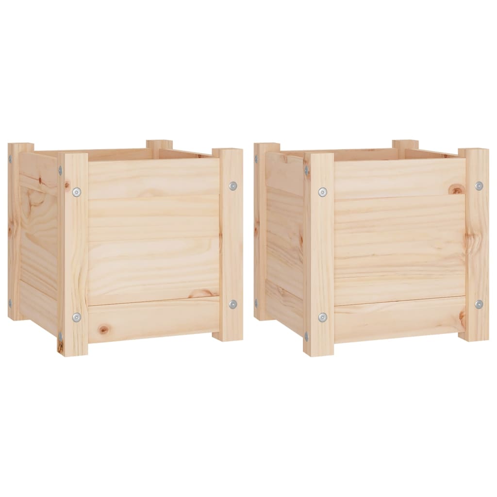 vidaXL Pflanzkübel 2 Stk. 31x31x31 cm Massivholz Kiefer