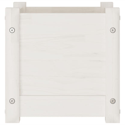 vidaXL Pflanzkübel Weiß 31x31x31 cm Massivholz Kiefer