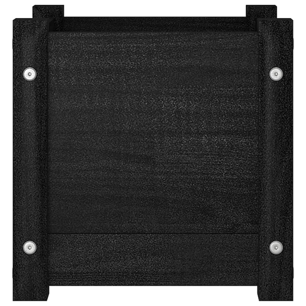 vidaXL Pflanzkübel Schwarz 31x31x31 cm Massivholz Kiefer