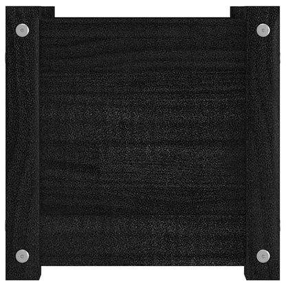 vidaXL Pflanzkübel 2 Stk. Schwarz 31x31x31 cm Massivholz Kiefer