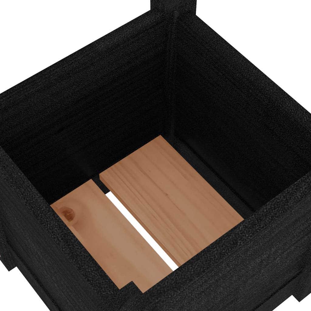 vidaXL Pflanzkübel 2 Stk. Schwarz 31x31x31 cm Massivholz Kiefer