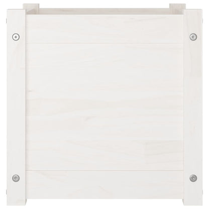 vidaXL Pflanzkübel 2 Stk. Weiß 40x40x40 cm Massivholz Kiefer