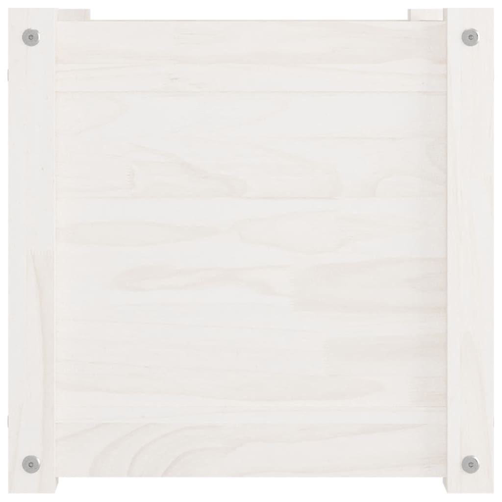 vidaXL Pflanzkübel 2 Stk. Weiß 40x40x40 cm Massivholz Kiefer