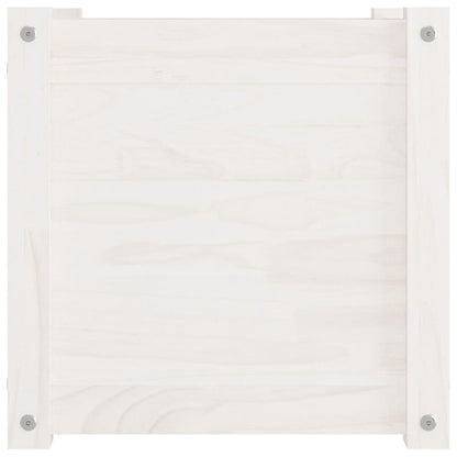 vidaXL Pflanzkübel 2 Stk. Weiß 40x40x40 cm Massivholz Kiefer