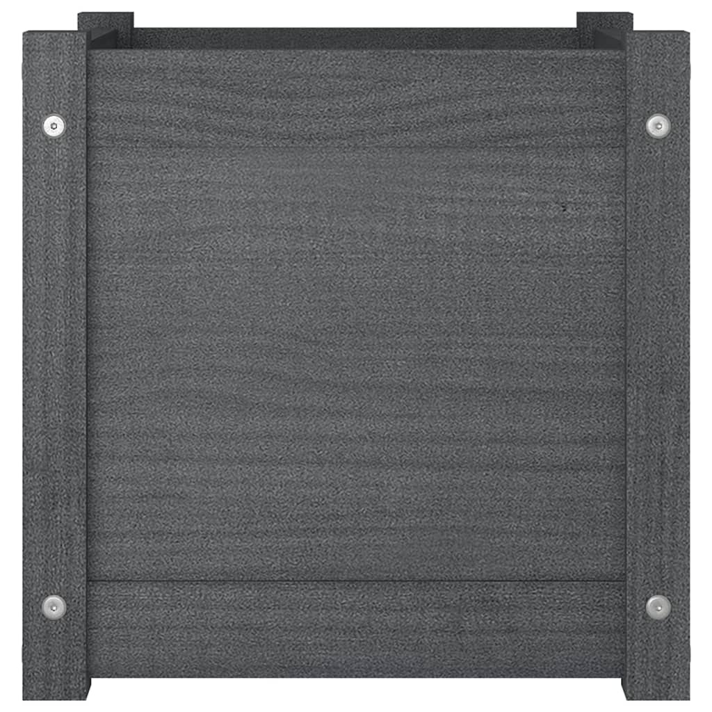 vidaXL Pflanzkübel Grau 40x40x40 cm Massivholz Kiefer