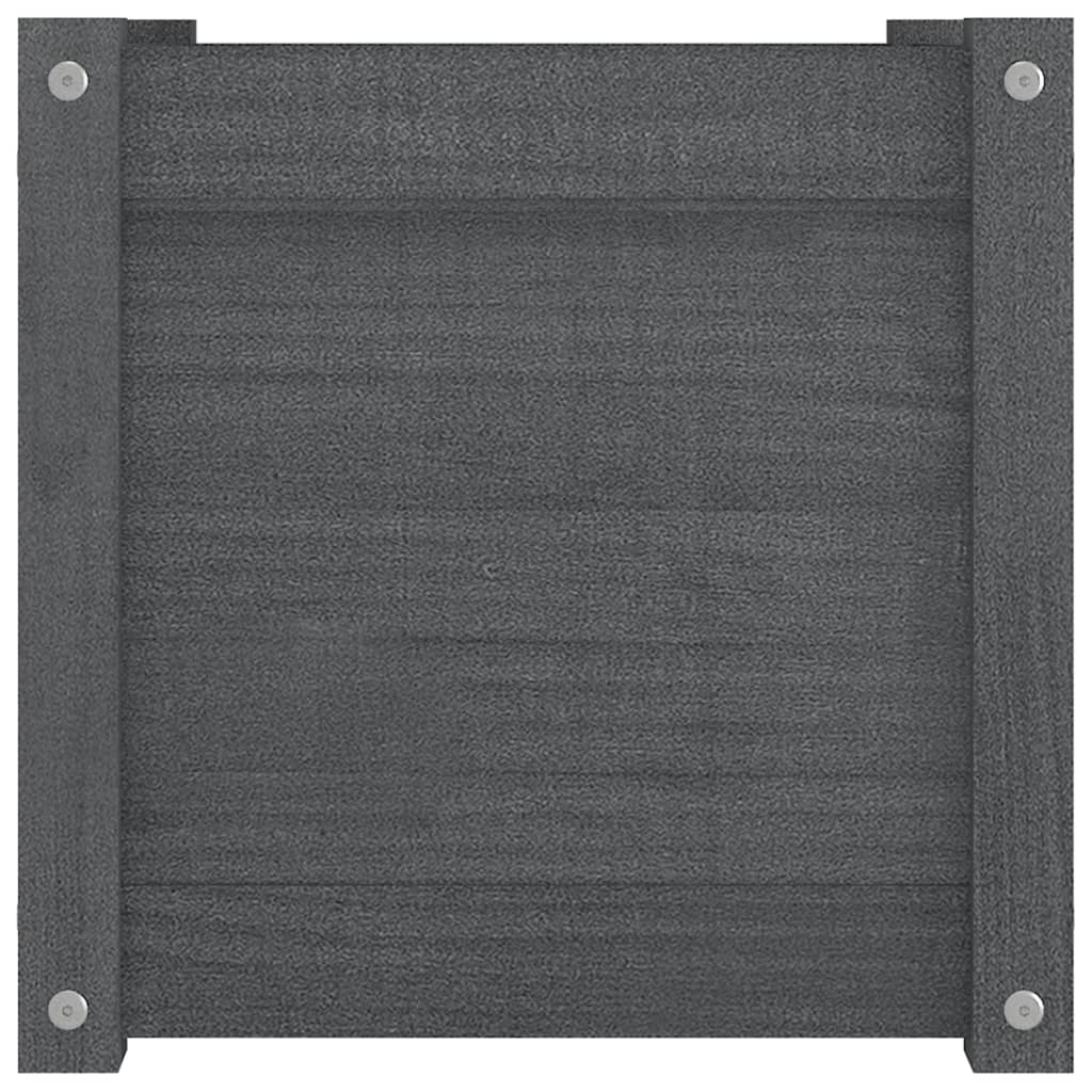 vidaXL Pflanzkübel Grau 40x40x40 cm Massivholz Kiefer