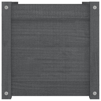 vidaXL Pflanzkübel Grau 40x40x40 cm Massivholz Kiefer