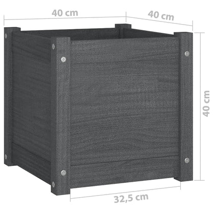 vidaXL Pflanzkübel Grau 40x40x40 cm Massivholz Kiefer