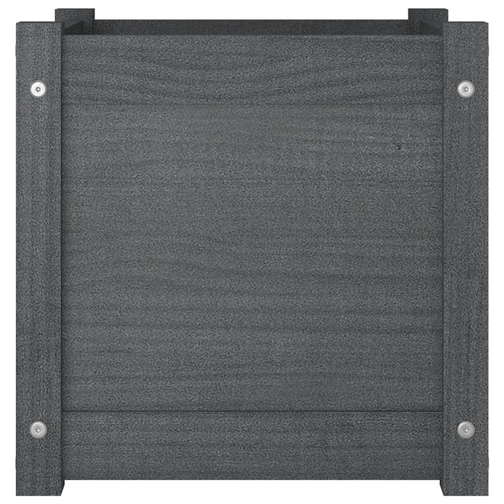 vidaXL Pflanzkübel 2 Stk. Grau 40x40x40 cm Massivholz Kiefer