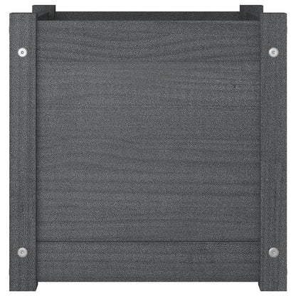 vidaXL Pflanzkübel 2 Stk. Grau 40x40x40 cm Massivholz Kiefer