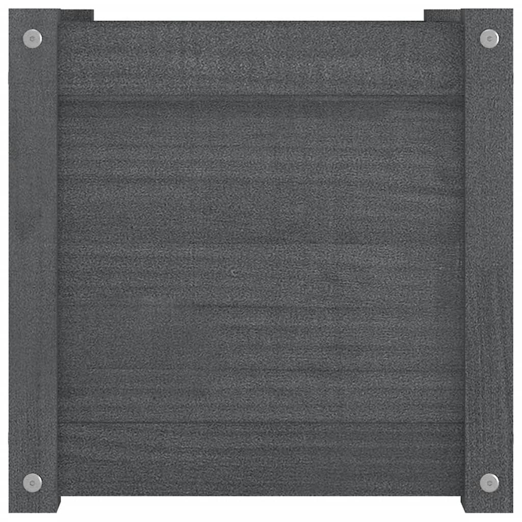 vidaXL Pflanzkübel 2 Stk. Grau 40x40x40 cm Massivholz Kiefer