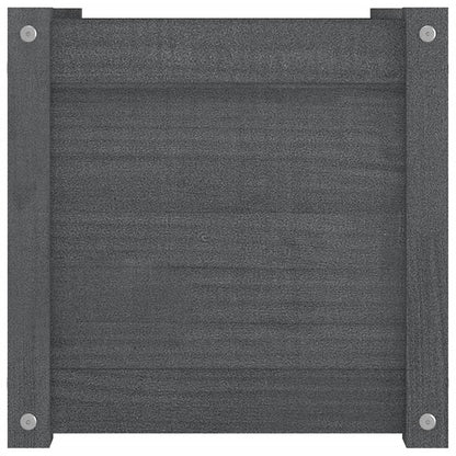 vidaXL Pflanzkübel 2 Stk. Grau 40x40x40 cm Massivholz Kiefer