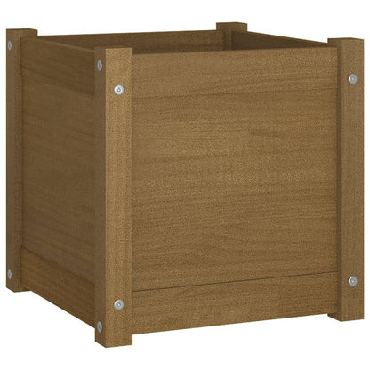 vidaXL Jardinière Bois de Pin Massif Marron Miel 40x40x40 cm