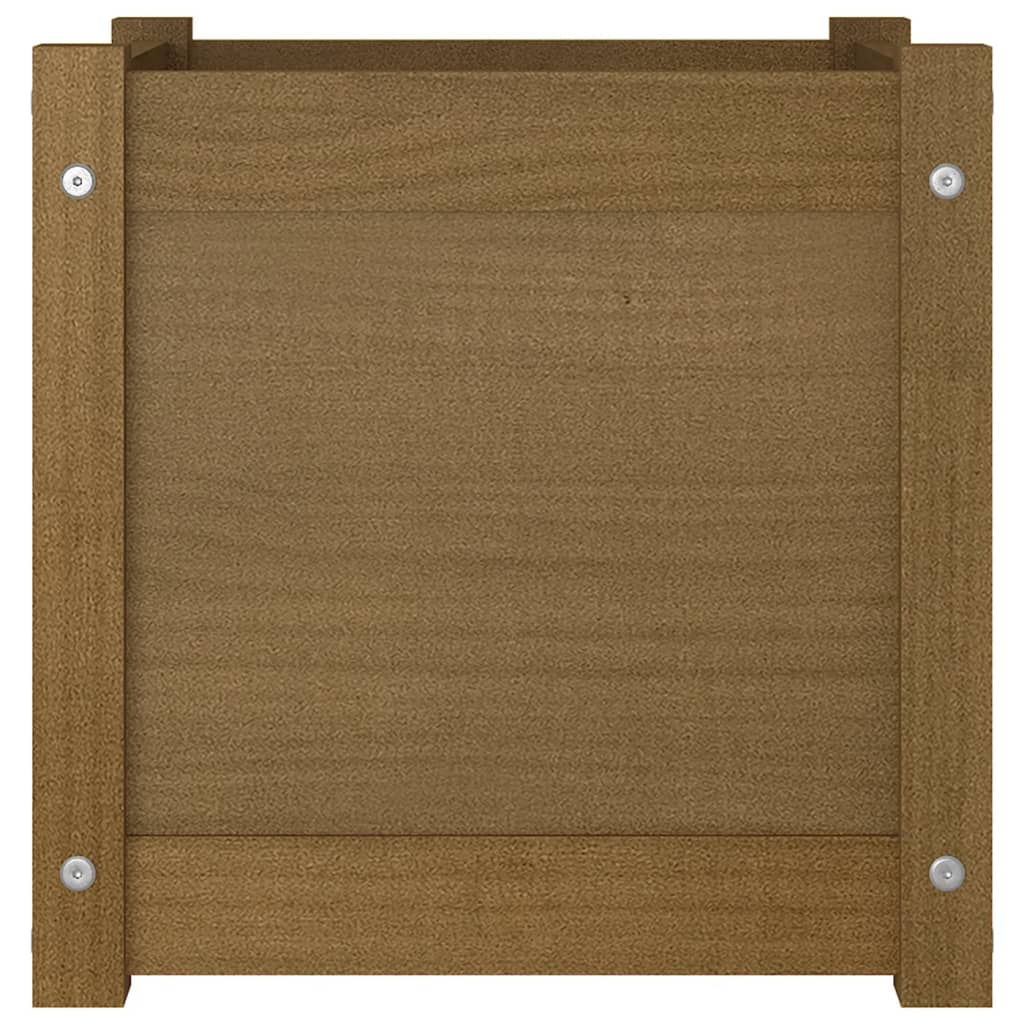 vidaXL Jardinière Bois de Pin Massif Marron Miel 40x40x40 cm