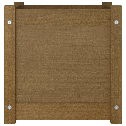 vidaXL Jardinière Bois de Pin Massif Marron Miel 40x40x40 cm
